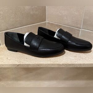 Tory Burch Black Leather Penny Loafers for Women